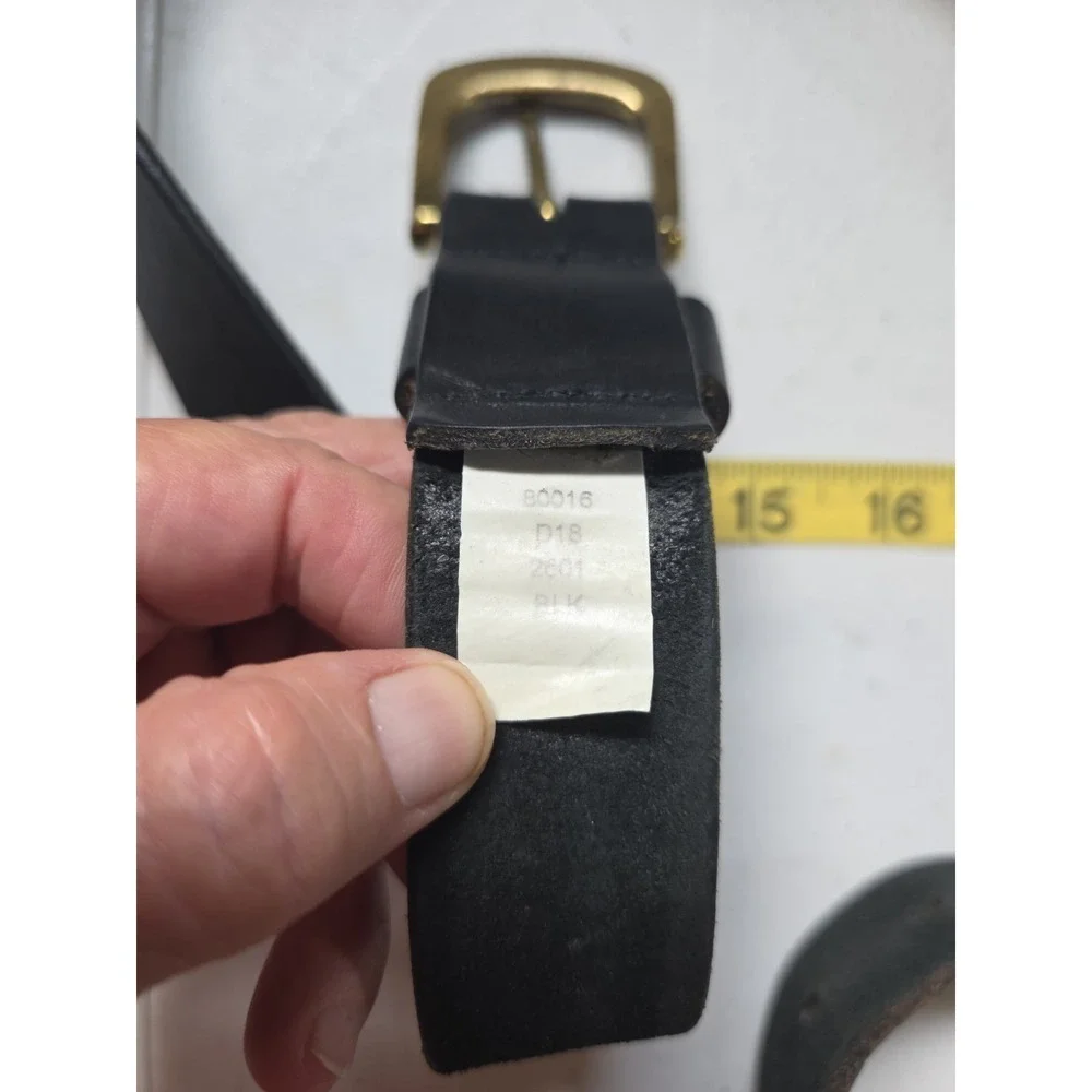 Duluth Trading Co Mens Size 48 Black Leather Belt USA Made Heavy Duty Workwear